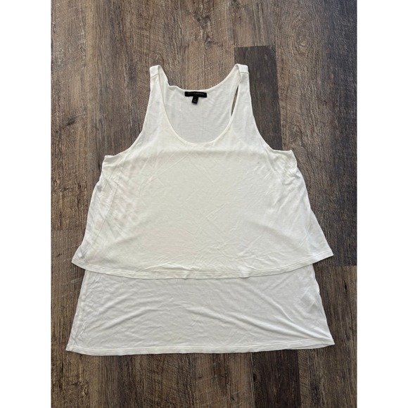 Banana Republic Tops - Banana Republic White‎ Modal Double Layer Tiered Tank Top Womens Large RN54023